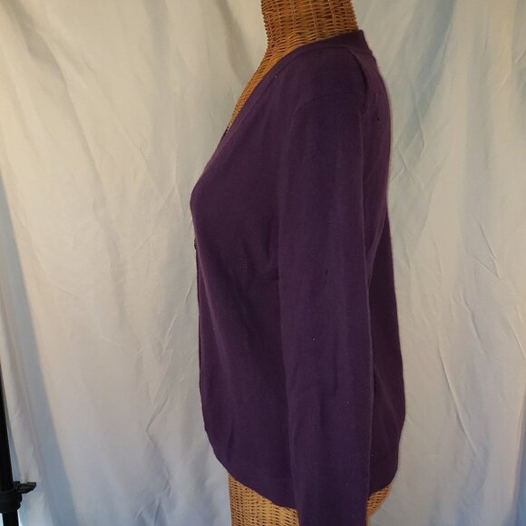 Cashmere by Charter Club Purple Cashmere Cardigan Bolero -M - Picture 2 of 5